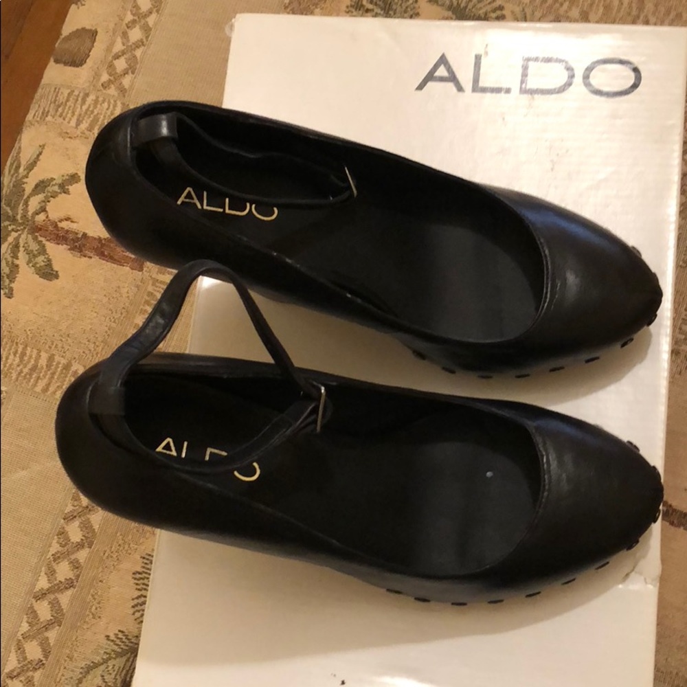 Aldo wedge ankle strap heels